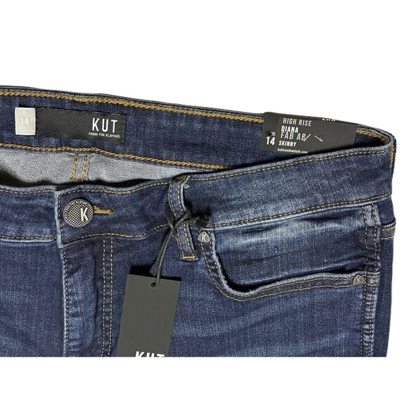 NEW Kut Womens Size 14 Diana Fab Ab High Rise Relaxed Fit Skinny Jean Dark Wash - Picture 5 of 8